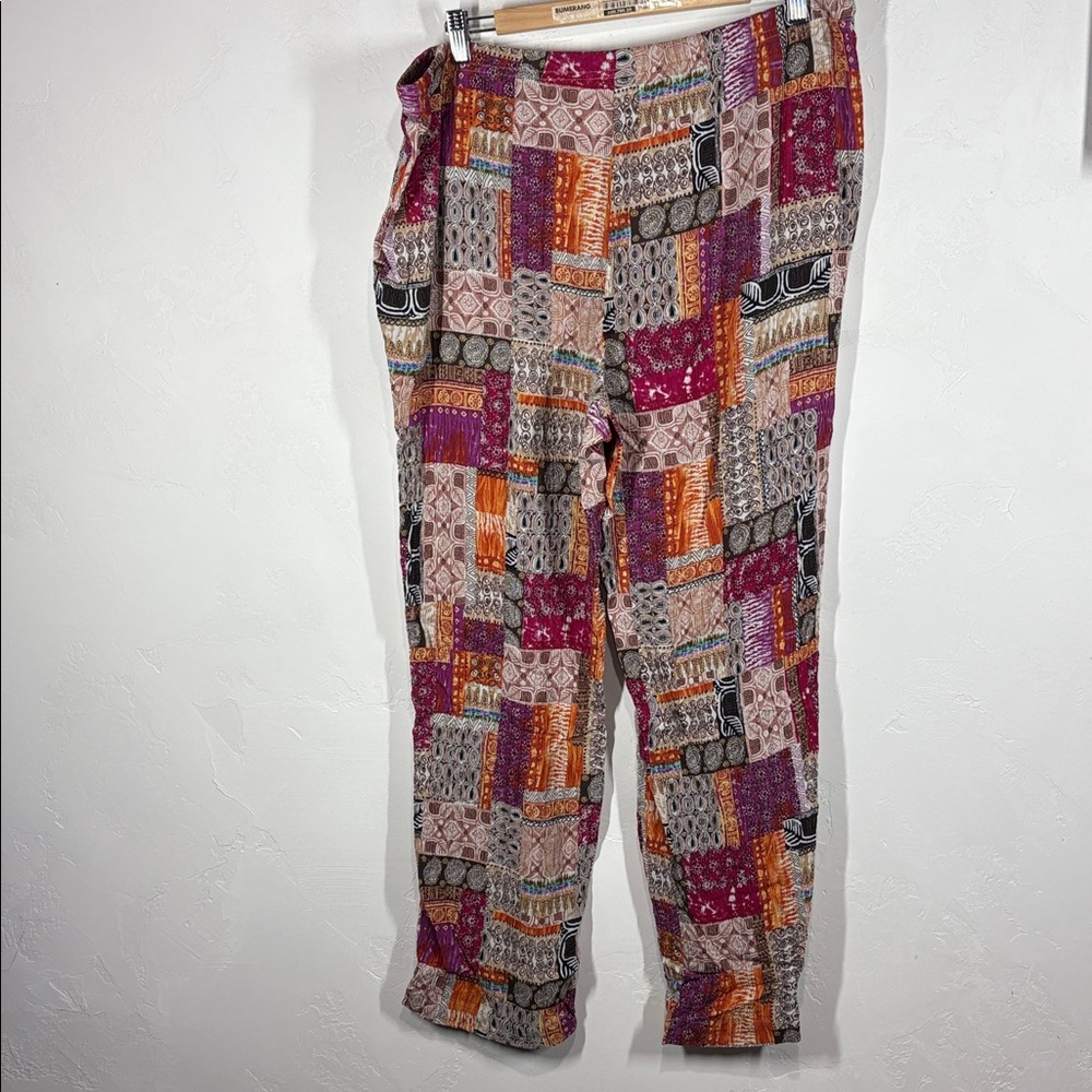 Islander Multicolor Patchwork Palazzo Pants Size … - image 6